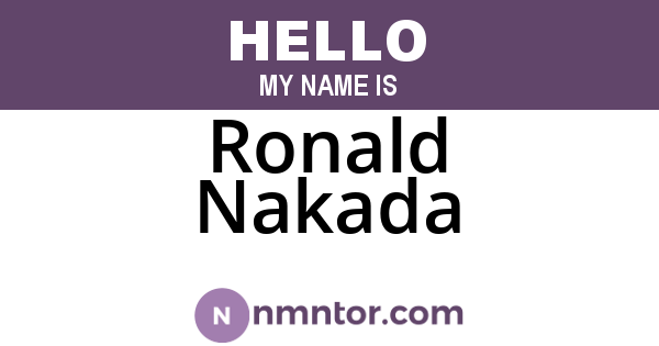 Ronald Nakada