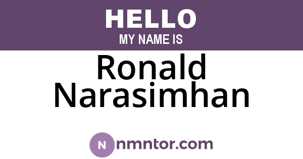 Ronald Narasimhan