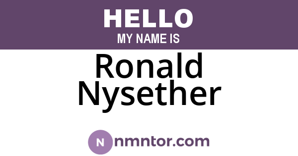 Ronald Nysether