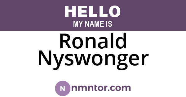 Ronald Nyswonger