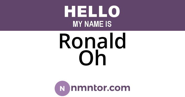 Ronald Oh