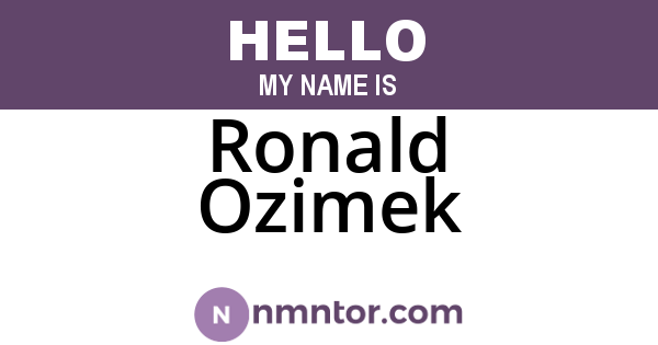 Ronald Ozimek