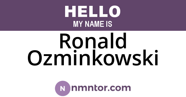 Ronald Ozminkowski