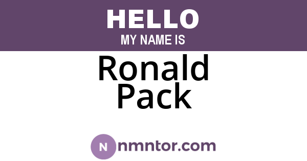 Ronald Pack