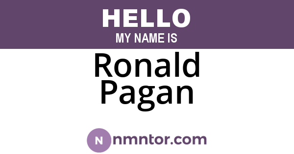 Ronald Pagan