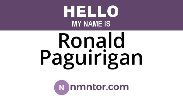 Ronald Paguirigan