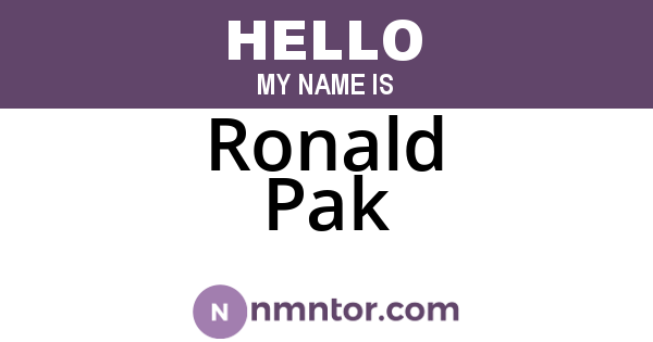 Ronald Pak