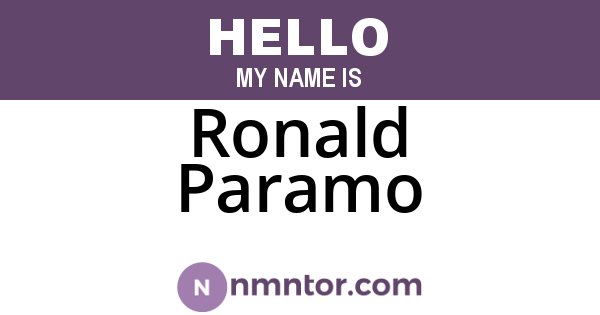 Ronald Paramo