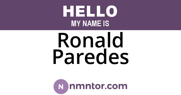 Ronald Paredes