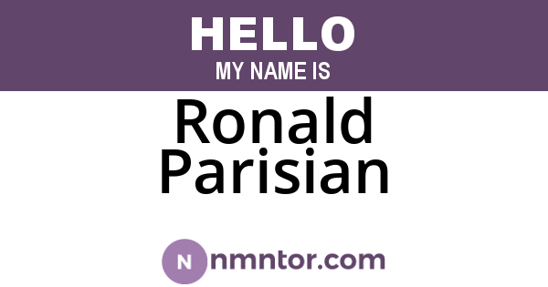 Ronald Parisian
