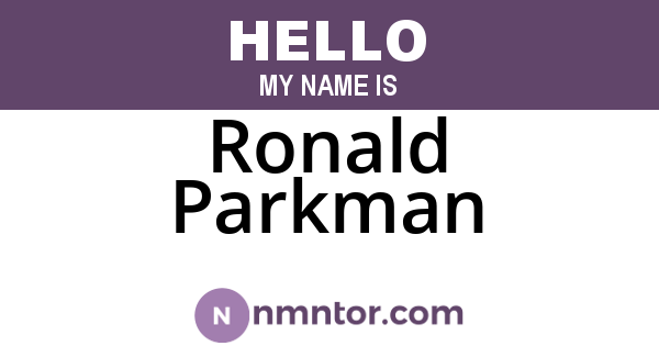 Ronald Parkman