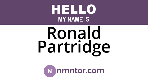 Ronald Partridge