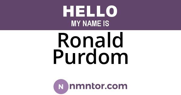 Ronald Purdom