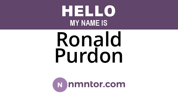 Ronald Purdon