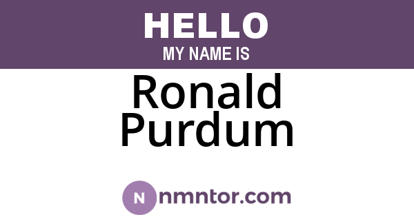 Ronald Purdum