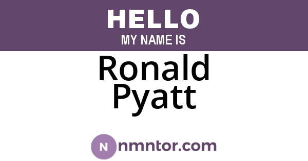 Ronald Pyatt