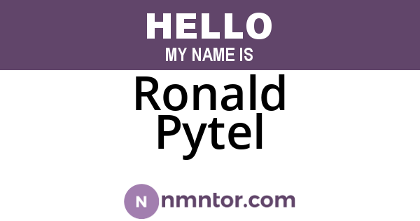 Ronald Pytel