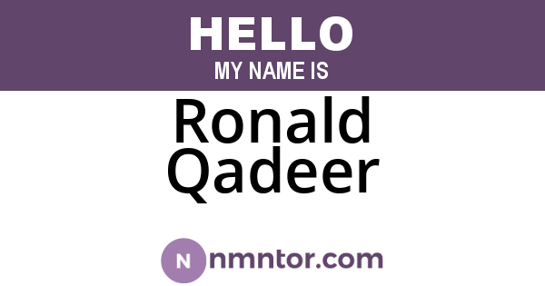 Ronald Qadeer