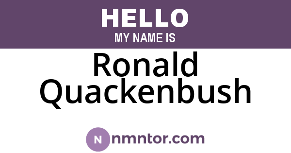 Ronald Quackenbush