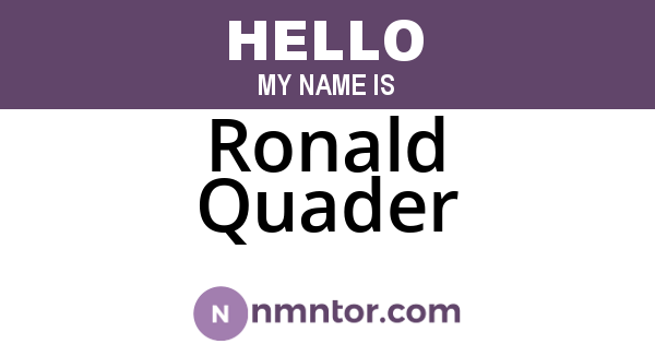 Ronald Quader