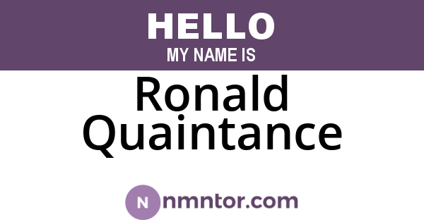 Ronald Quaintance