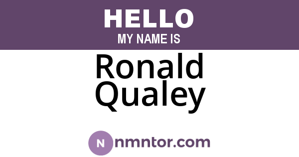 Ronald Qualey