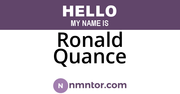 Ronald Quance