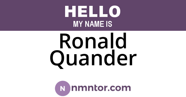 Ronald Quander