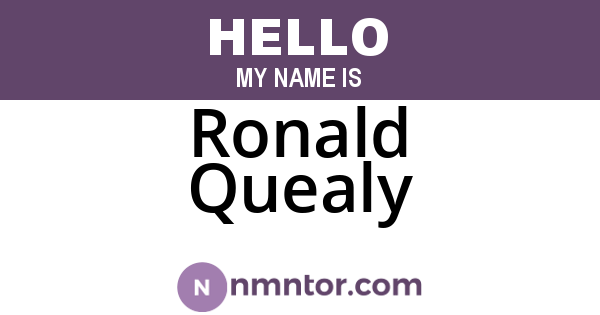 Ronald Quealy