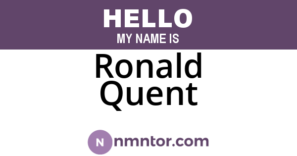 Ronald Quent