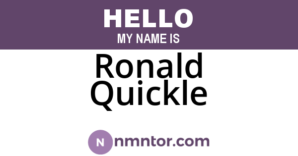 Ronald Quickle