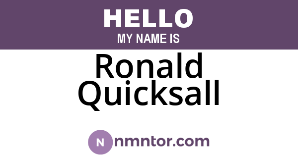 Ronald Quicksall