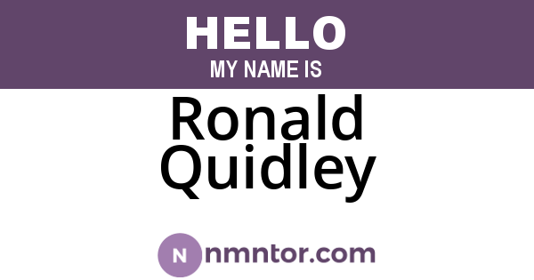 Ronald Quidley