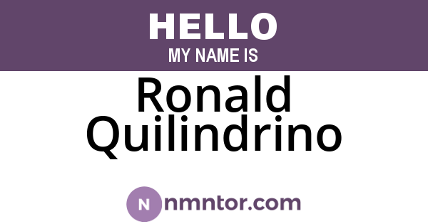 Ronald Quilindrino