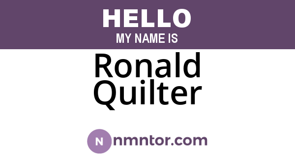 Ronald Quilter