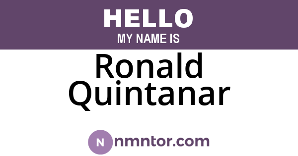 Ronald Quintanar