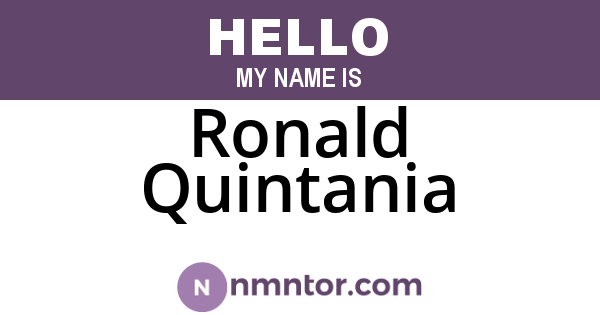 Ronald Quintania