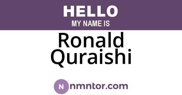 Ronald Quraishi