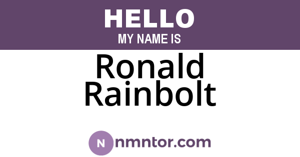Ronald Rainbolt