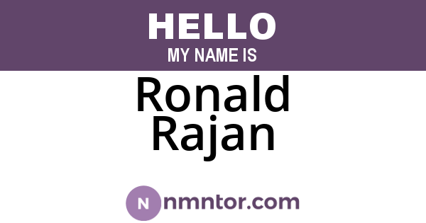 Ronald Rajan
