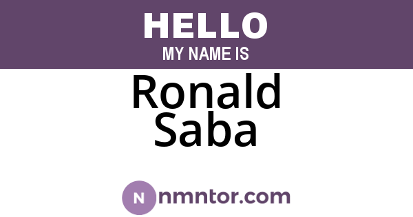 Ronald Saba