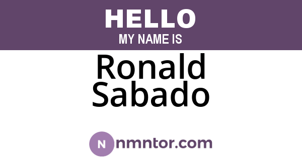 Ronald Sabado