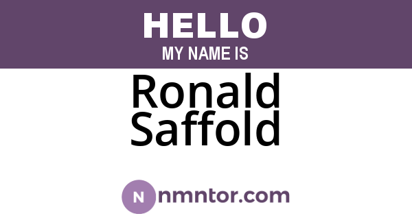 Ronald Saffold