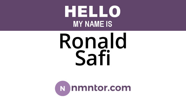 Ronald Safi