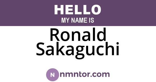 Ronald Sakaguchi