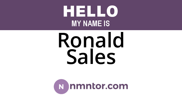 Ronald Sales