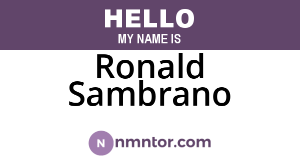 Ronald Sambrano