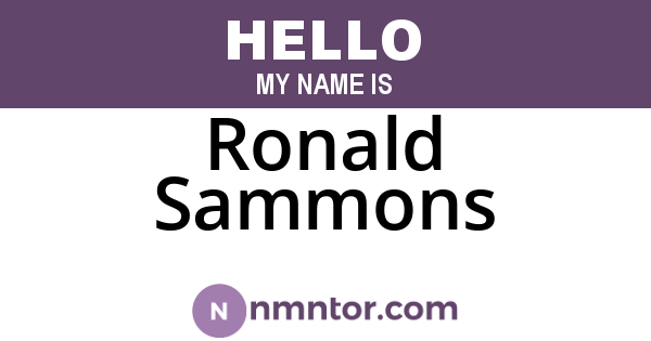 Ronald Sammons