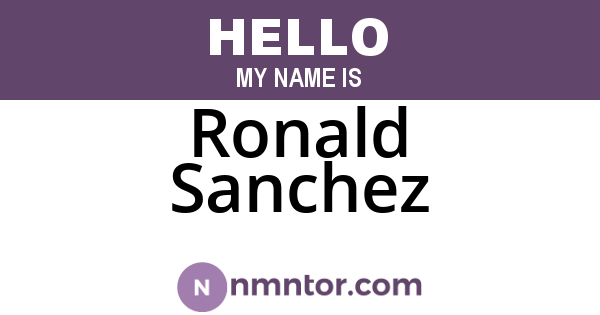 Ronald Sanchez