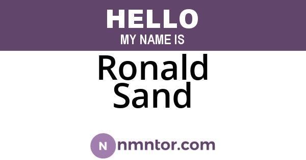 Ronald Sand